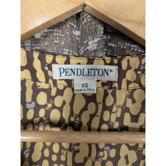 Vintage Pendleton Silk Skirt Tank Top SET Gold/Brown Woman's Size XS/4 - Picture 6 of 13